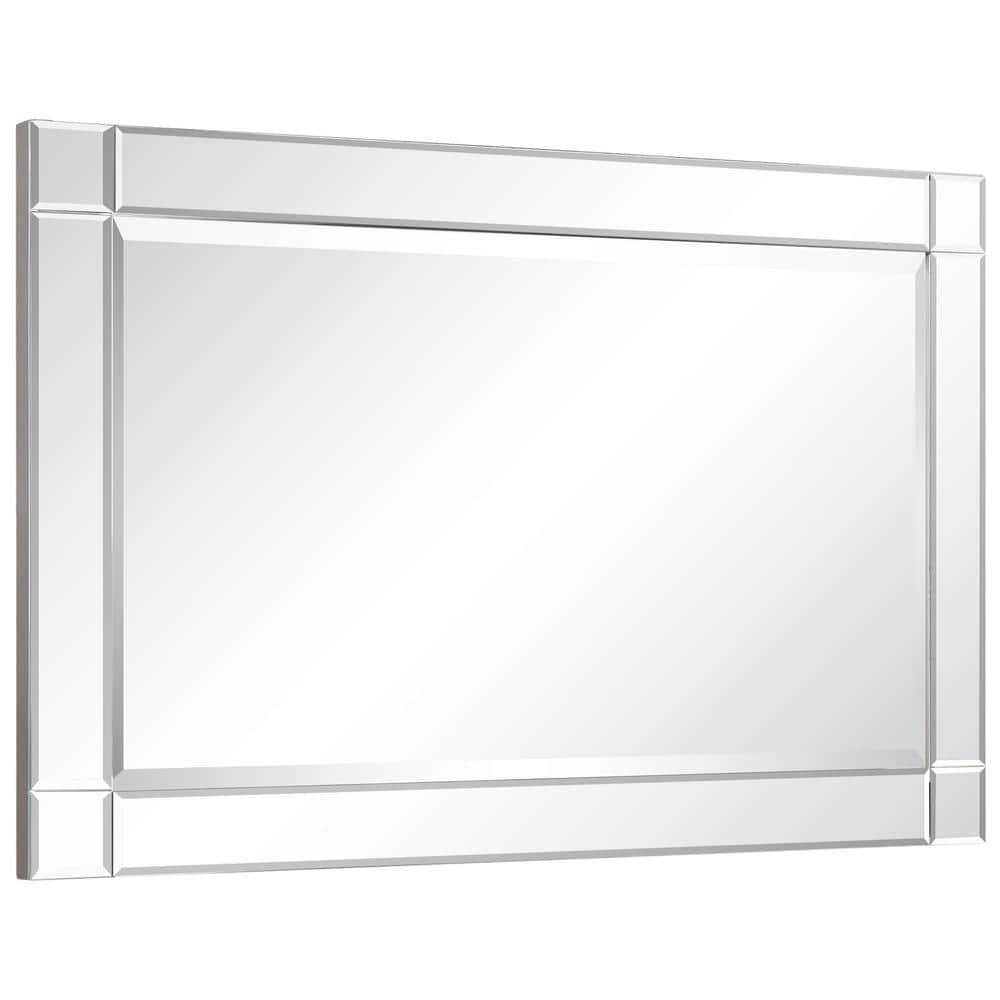 Bronze and Silver Wood Frame Full-Length Mirror, 24" x 36"