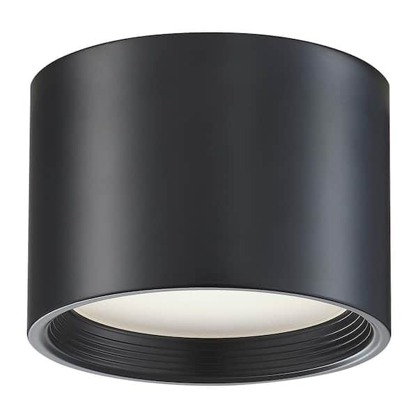 Access Lighting Reel 6.5 in. Transitional Black, White Integrated LED Flush Mount