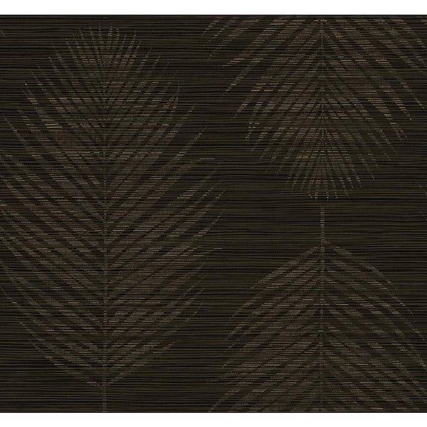 Seabrook Designs 60.75 sq. ft. Mocha and Metallic Gold Kotka Embossed Vinyl Unpasted Wallpaper Roll