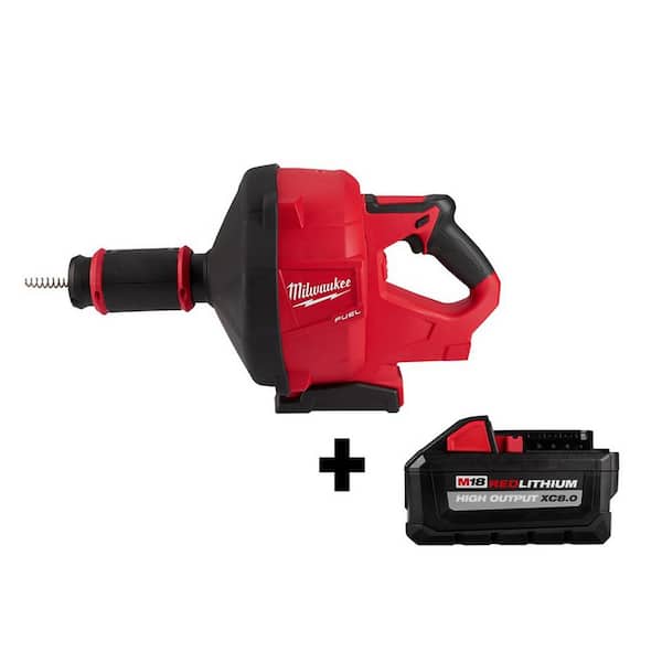 Milwaukee M18 FUEL 18V Lithium-Ion Cordless Drain Cleaning Snake Auger with 5/16 in. Cable Drive with 8.0Ah Battery