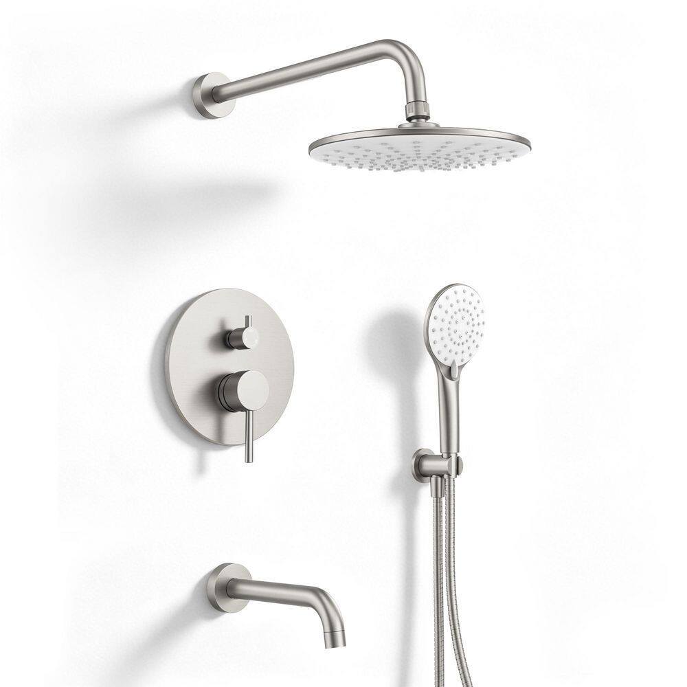 Dual Handle 3-Spray Tub and Shower Faucet 2.5 GPM with Multi-Function Handheld in Brushed Nickel Valve Included price history on PriceWatchPro