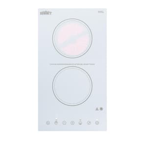 12 in. Radiant Electric Cooktop in White with 2 Elements