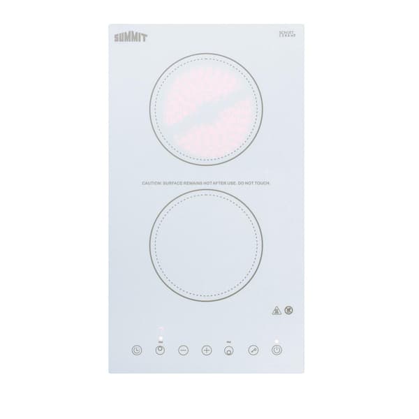 12 in. Radiant Electric Cooktop in White with 2 Elements