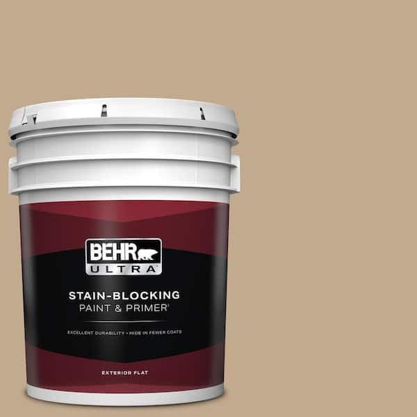 BEHR ULTRA 5 gal. #BXC-07 Palomino Tan Flat Exterior Paint & Primer