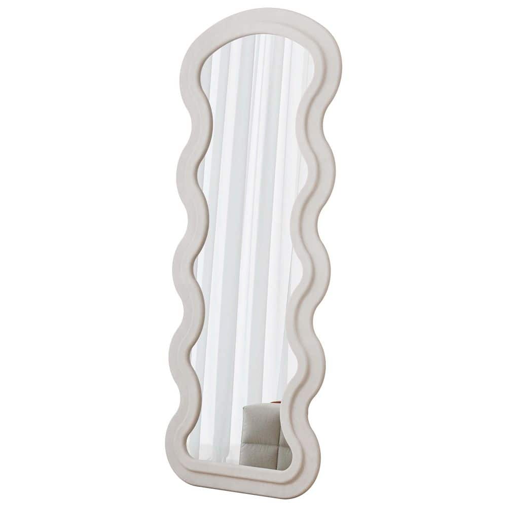 JUJABU White 23.6 in. W x 63 in. H Rectangle Wave Metal Full