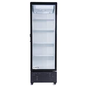 23 in. Commercial Glass Door Merchandiser Display Refrigerator 10 cu. ft. in Black