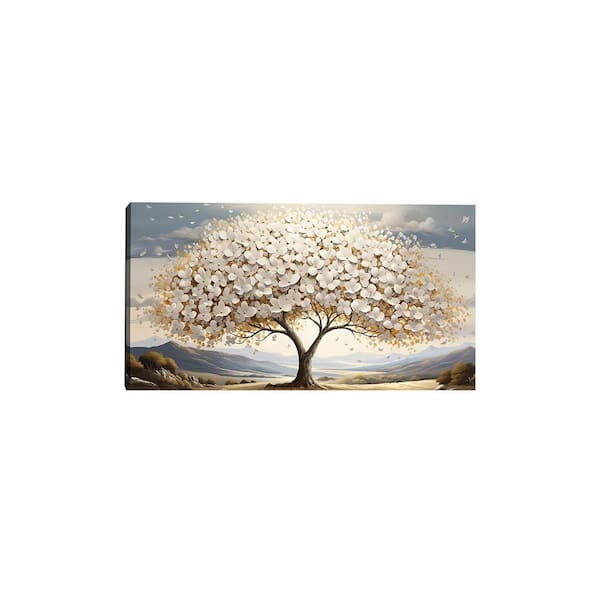 Tree Canvas Wall Art with Gold Accents EEB0F1SW3KN2 - The Home Depot