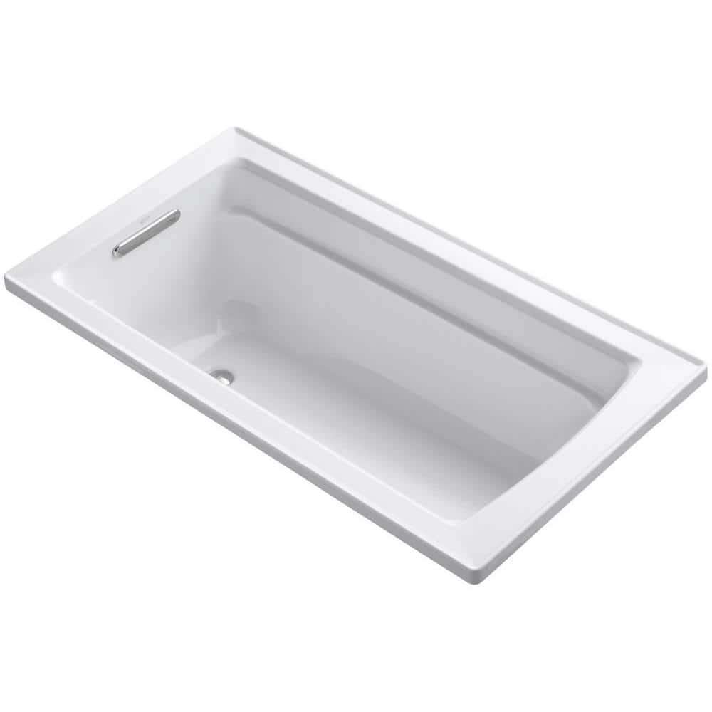 KOHLER Archer 60 in. x 32 in. Acrylic Drop-In Bathtub with Reversible Drain in White K-1123-0 - The Home Depot