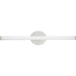 Phase 3 Collection 32 in. Brushed Nickel Large Modern 3CCT Integrated LED 1-Light Linear Vanity