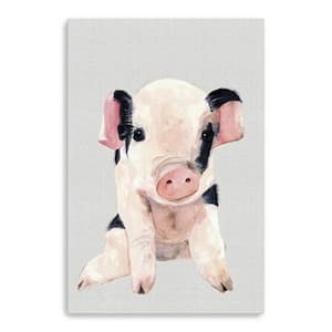 Victoria Cute Pink Piglet by Unknown 1-Piece Giclee Unframed Animal Art Print 48 in. x 32 in.