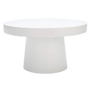 Jaria 31.6 in. White Round Coffee Table