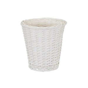 Bathroom Trash Can with Plastic Liner in White