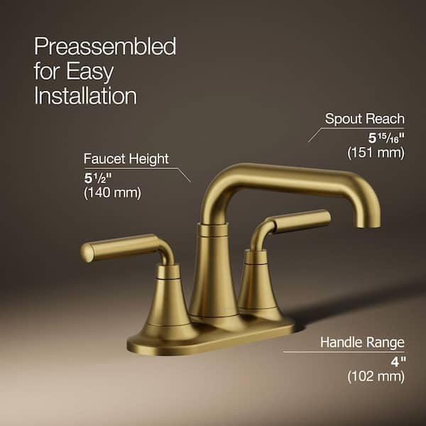 KOHLER Tone 4 in. Centerset Double Handle 1.2 GPM Bathroom Faucet