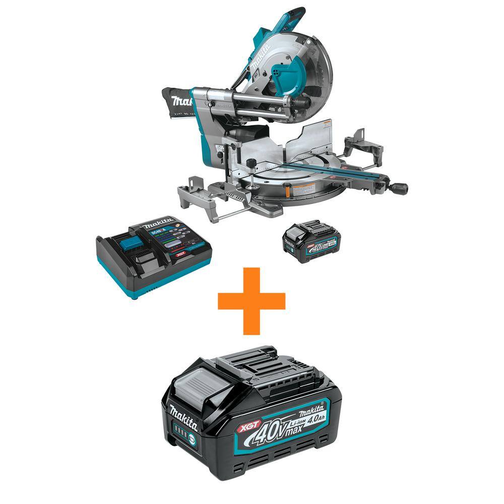 Makita 40V max XGT Brushless Cordless 12 in. Dual-Bevel Sliding Compound Miter Saw Kit (4.0Ah) with XGT 4.0Ah Battery