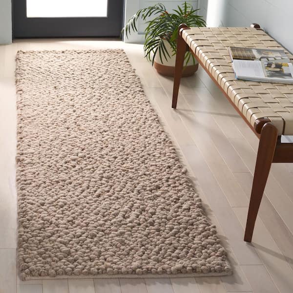 Natura 2 ft. x 8 ft. Taupe Modern Solid Runner Rug
