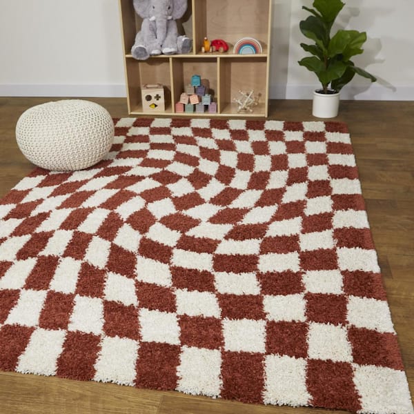 Luther Rust 5 ft. x 7 ft. Checkered Area Rug