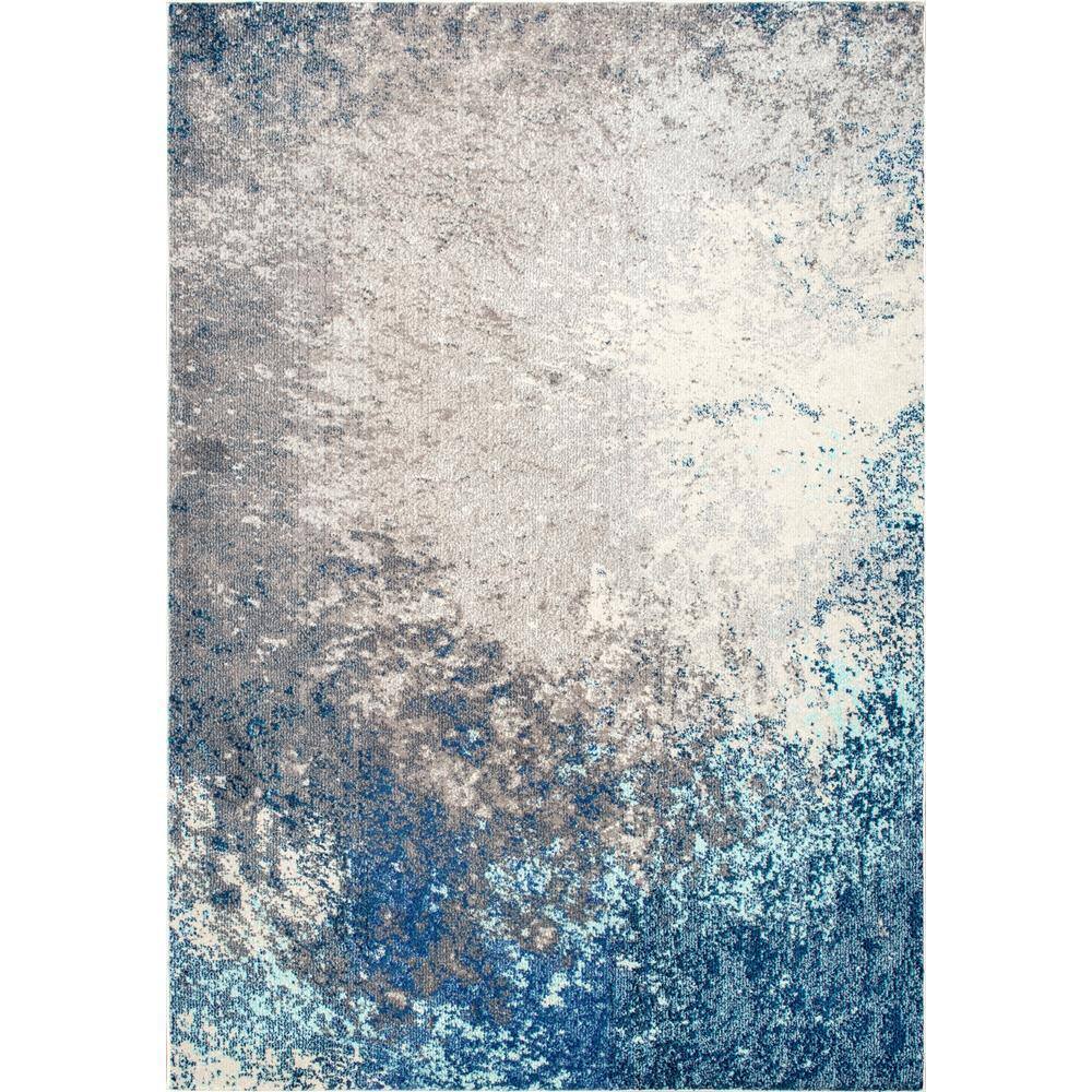 Nuloom Donya Abstract Blue 8 Ft X 11 Ft Area Rug Kkcb28b 710011 The Home Depot