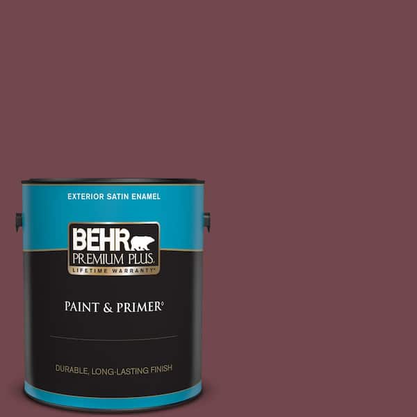 BEHR PREMIUM PLUS 1 gal. #PPF-50 Fired Brick Satin Enamel Exterior Paint & Primer