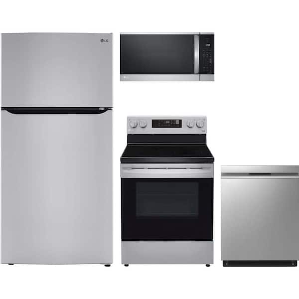 24 cu. ft. Standard Depth Refrigerator with 5 Burner Freestanding Electric Range and Dishwasher with QuadWash