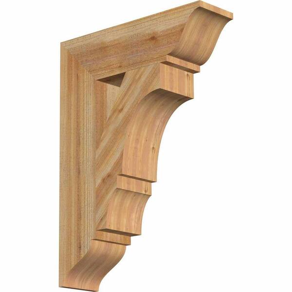Ekena Millwork 6 in. x 30 in. x 22 in. Western Red Cedar Balboa Traditional Rough Sawn Bracket