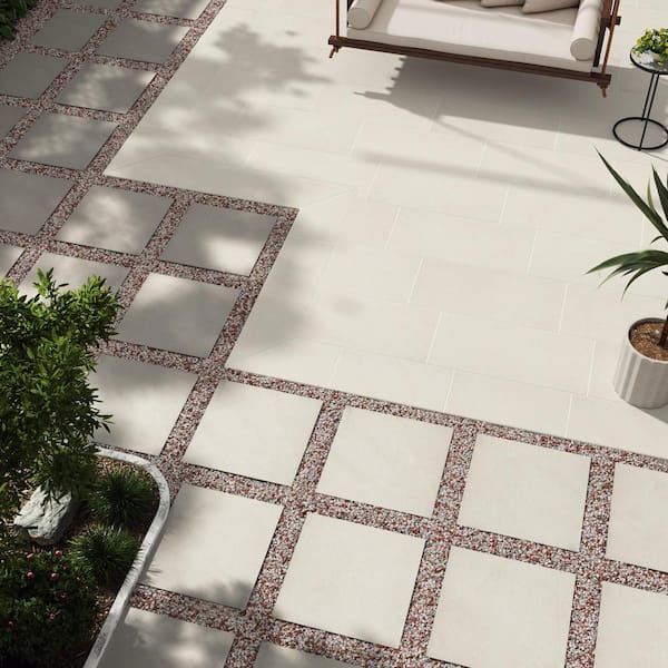 MSI Living Style Cream 2 cm. x 24 in. x 24 in. Matte Porcelain Stone Look Paver (8 sq. ft./Case)