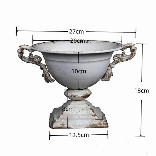 7.87 in. W x 7 in. H Vintage Metal Double Handle Planter