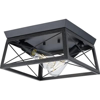 Progress Lighting Briarwood Collection 5-Light Ceruse Black Farmhouse ...