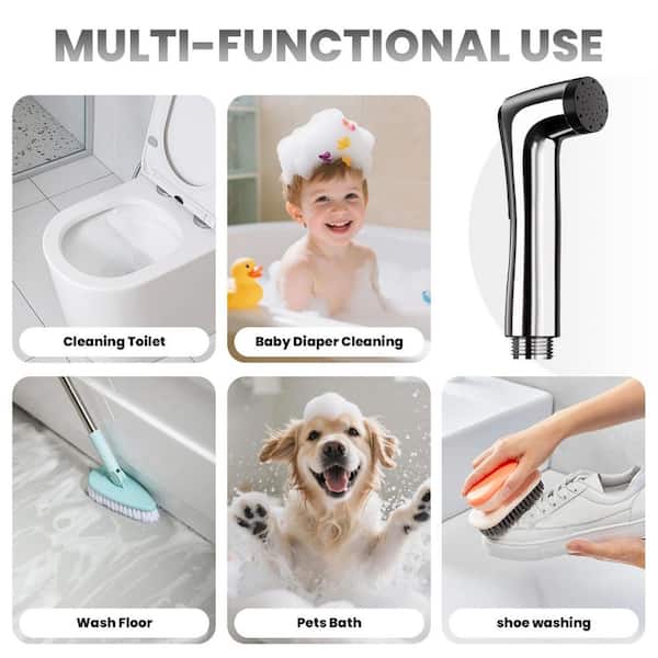 Handheld Toilet Bidet Faucet Sprayer Bidet Attachment with Metal Hose Mounting Kit Included