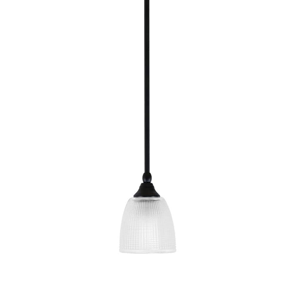 Sparta 100-Watt 1-Light Matte Black Shaded Pendant Light Mini Pendant with 