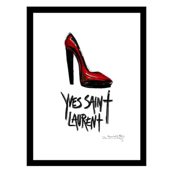 VENICE BEACH Collections Fashion Designer Bold Red Shoe by Fairchild Paris 1-Piece Framed Graphic Print Abstract Poster Art Print 18 in. x 14 in.