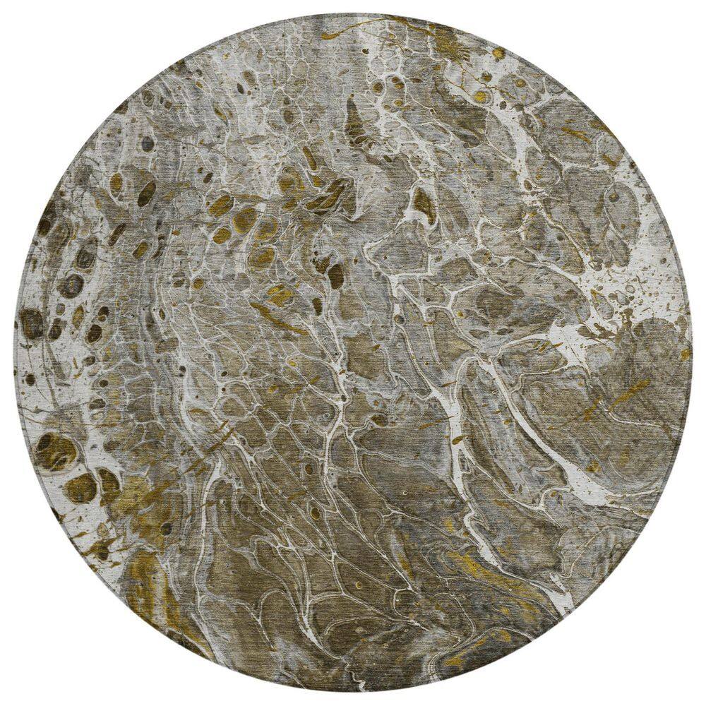 Chantille Machine Washable Indoor/Outdoor Abstract ACN2730 Pewter 8 ft. x 8 ft. Round Rug price history on PriceWatchPro