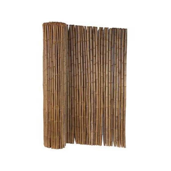 Vigoro 6 ft. x 8 ft. Caramel Brown Full Round Bamboo Fence