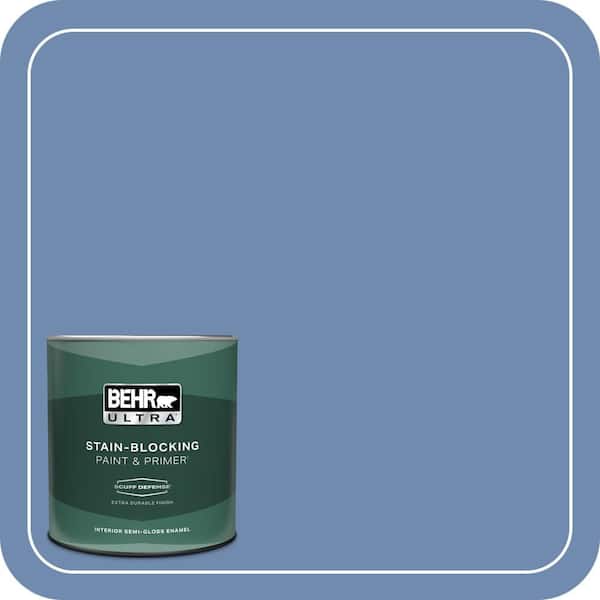 BEHR ULTRA 1 qt. #590D-5 Windsurf Blue Extra Durable Semi-Gloss Enamel Interior Paint & Primer