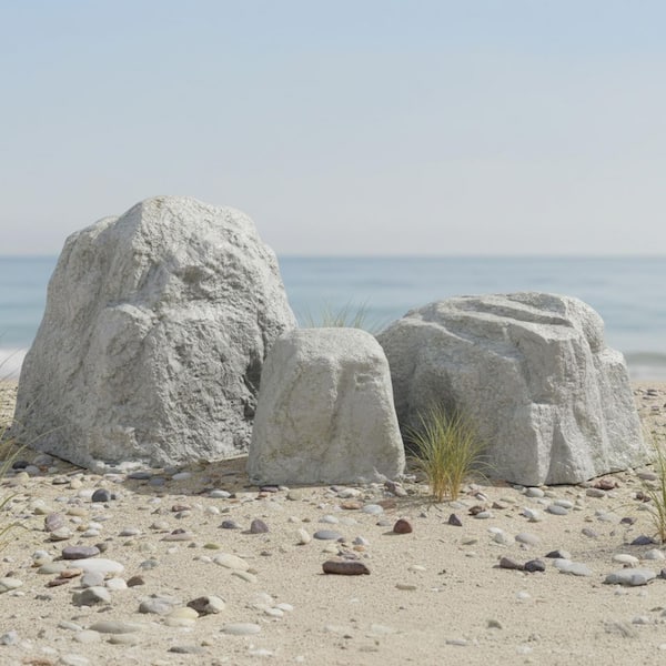 Sunnydaze 3-Piece Faux Landscape Rock Set - Light Gray DG-220