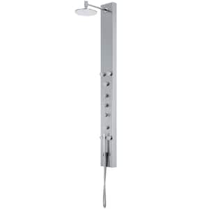 Dilana 67 in. H x 6 in. W 6-Jet Shower Panel System with Adjustable Round Head and Hand Shower Wand in Stainless Steel