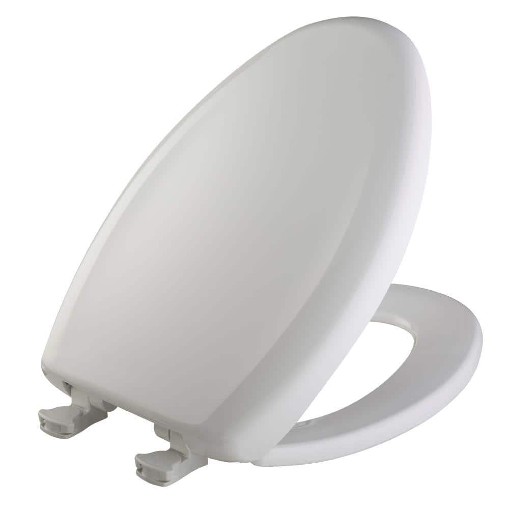 BEMIS Soft Close Elongated Plastic Closed Front Toilet Seat in Crane ...