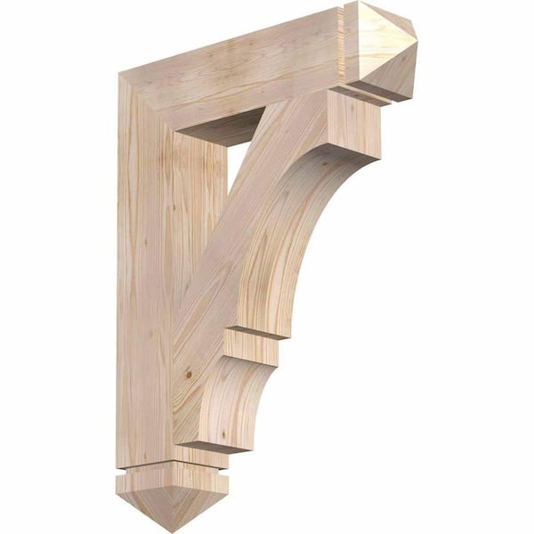 Ekena Millwork 5.5 in. x 34 in. x 26 in. Douglas Fir Balboa Arts and Crafts Smooth Bracket