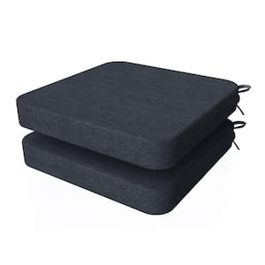 16 in. x 16 in. Indoor Round Square Corner Removable Non-slip Chair Cushion in Charcoal Gray (2-Pack)