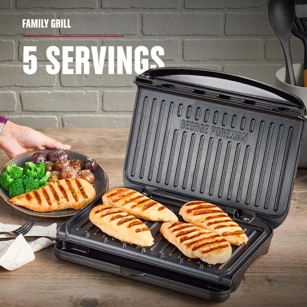 George Foreman 5-Serving Removable Plate Indoor Electric Grill & Reviews