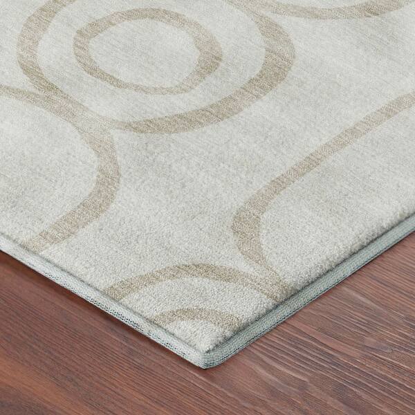 Mayfield Premium Machine Washable Abstract AMF2344 Ivory 2 ft. x 3 ft. Accent Rug