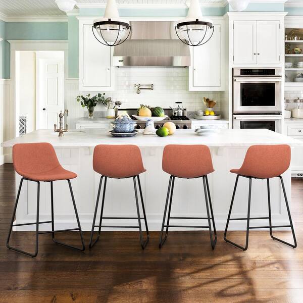 Orange bar stools discount set of 4