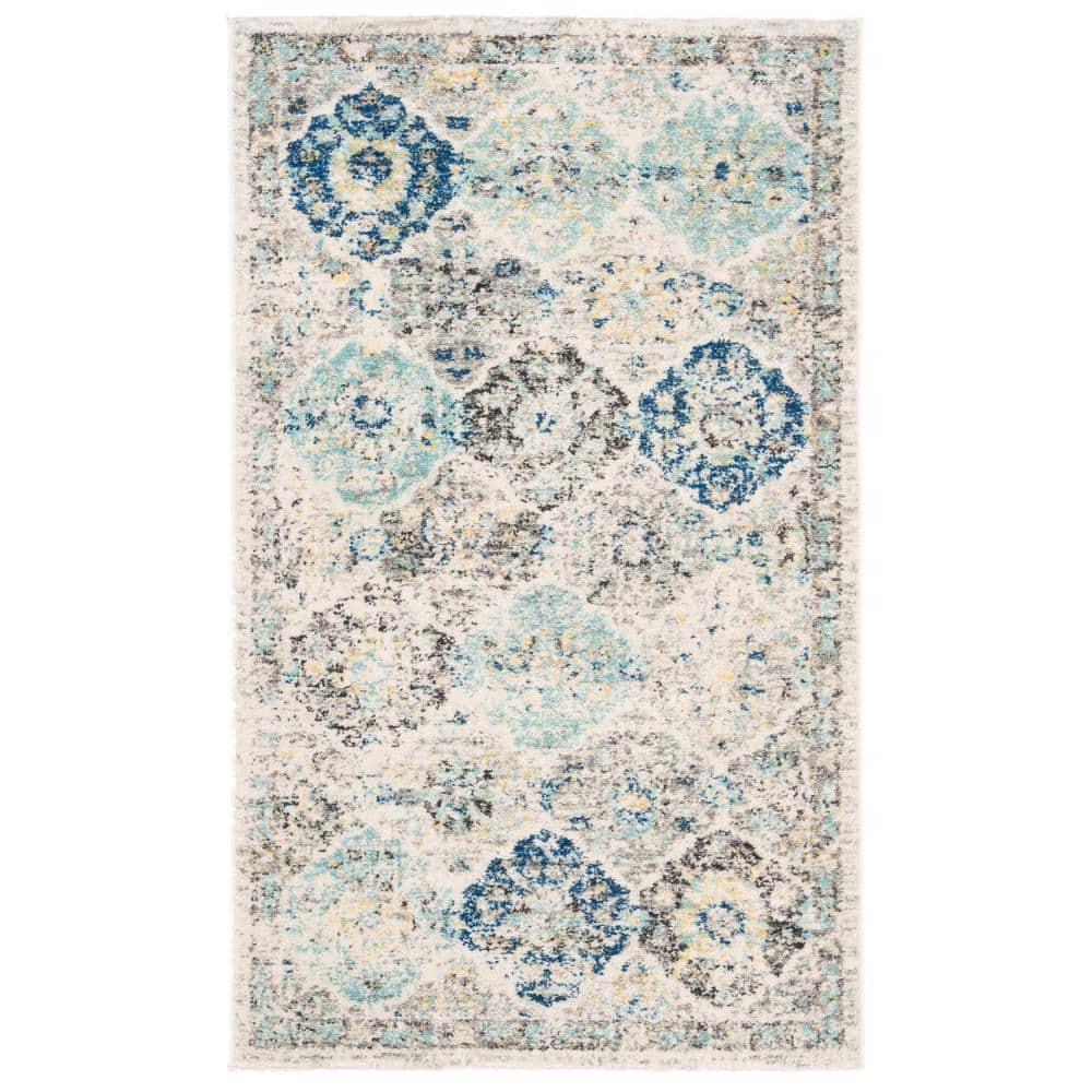 Madison Ivory/Aqua Doormat 2 ft. x 4 ft. Border Area Rug price history on PriceWatchPro