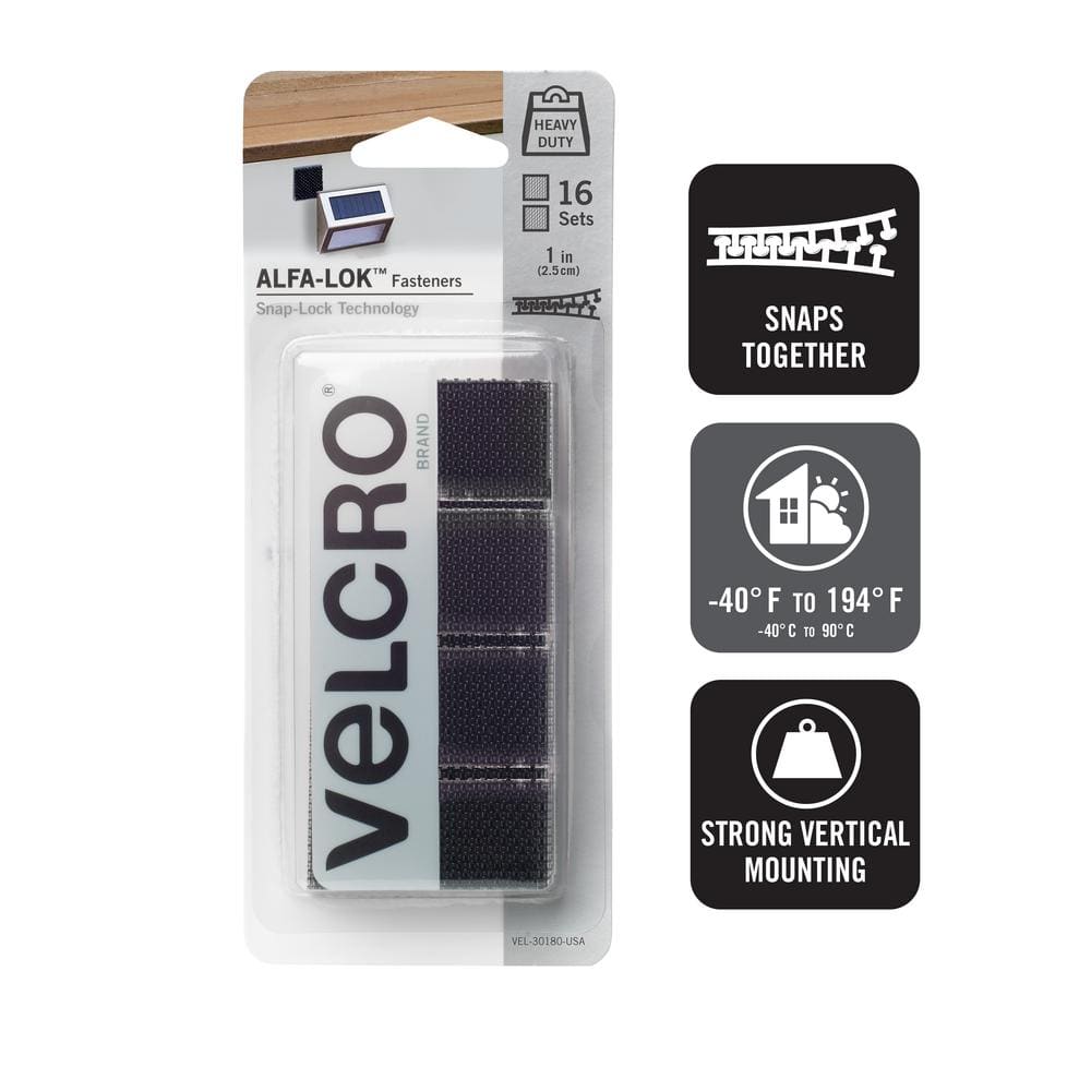 VELCRO 20 ft. x 1-1/2 in. Industrial Strength Tape in Black VEL-30118-USA -  The Home Depot