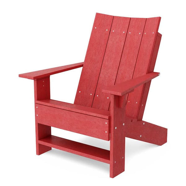 Wildridge Contemporary Cardinal Red Plastic Outdoor Adirondack Chair