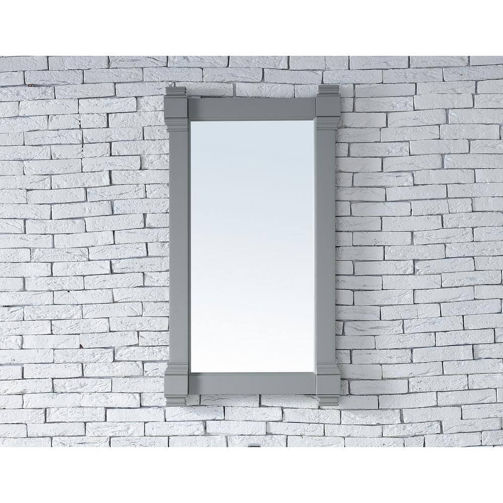 Urban Gray Traditional Wood Floating Wall Mirror 21.5" x 39.25"