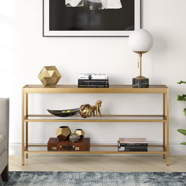 Henn&Hart 36 Wide Rectangular Console Table in Satin