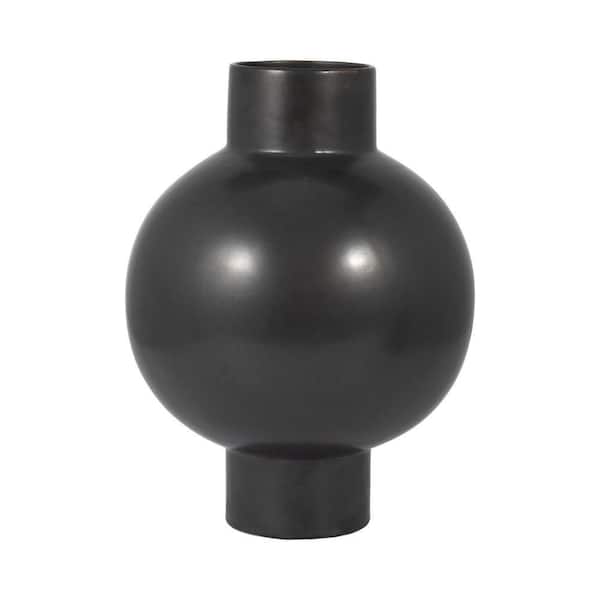 Liv & Skye 15 in. Gray Stoneware Bubble Decorative Vase