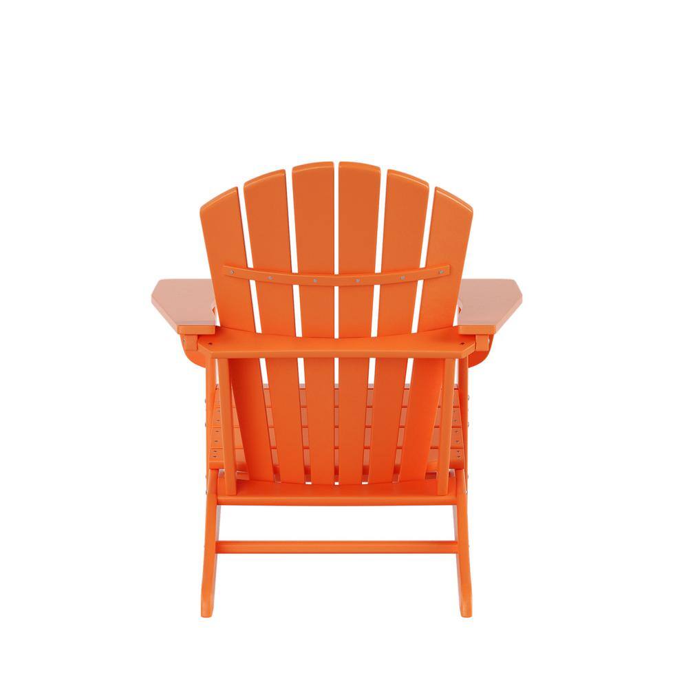 Altura Orange HDPE Outdoor Adirondack Chairs with Arms, Set of 2