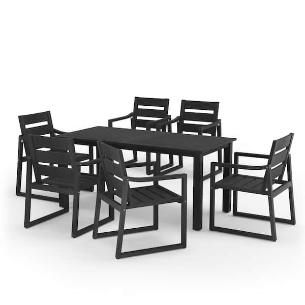 Black plastic dining table hot sale