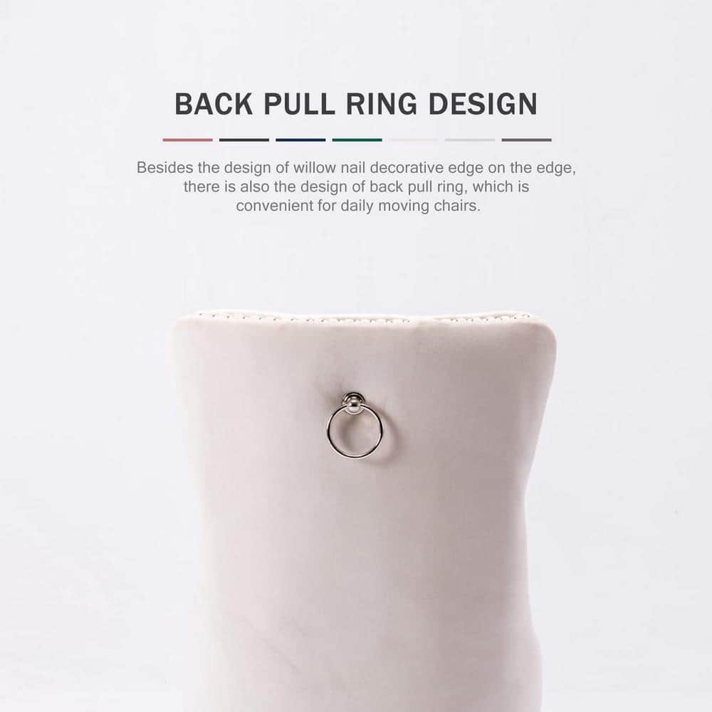 Beige Velvet Upholstered High Back Side Chair Set